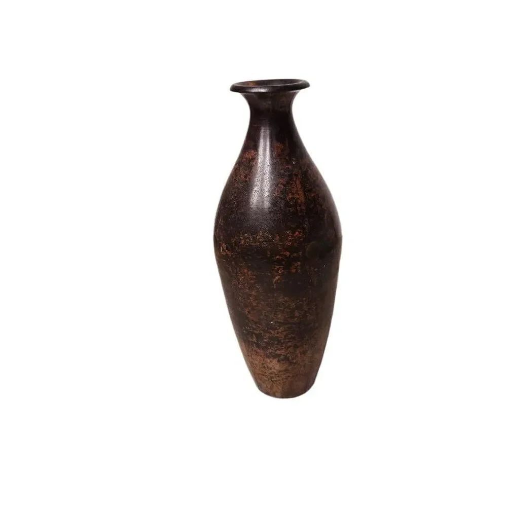 Hosley Classic Collection Basil Pedestal Bottle Metal Vase Made In India 9"